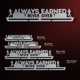 Always Earned Never Given Medal Hanger Display FEMALE-Medal Display-Victory Hangers®
