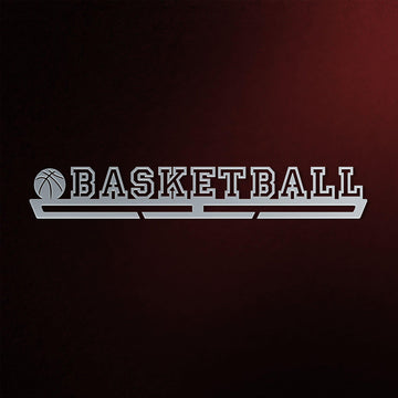 Stainless steel Basketball Medal Hanger Display with basketball-themed design, perfect for hanging sports medals in a sleek and stylish way.
