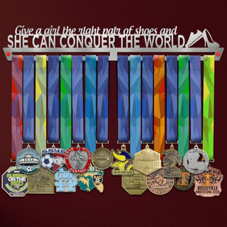 Give a Girl The Right Shoes,And She Can Conquer The World Medal Hanger Victory Medal Hangers®