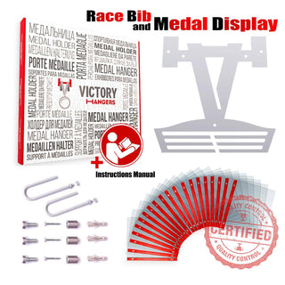 Race Bib Holder + Medal Hanger Display Rack V2